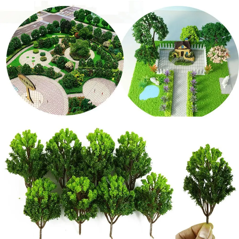 30PCS Miniatures Scene Transparence  Train Park Railroad Layout Scenery Model Trees