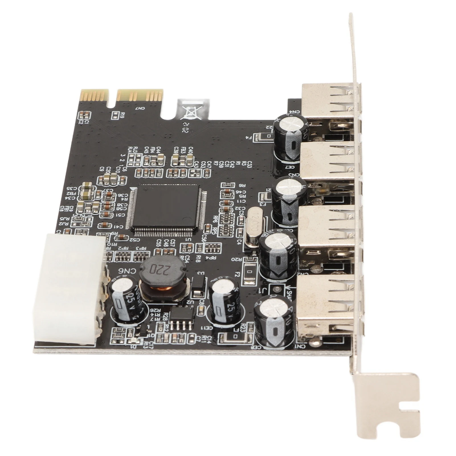 

Карта расширения PCIe на USB 2.0, 4 порта, 4-контактное питание, 480 Мбит/с, простая установка, карта расширения USB 2.0, Plug and Play, для настольного использования
