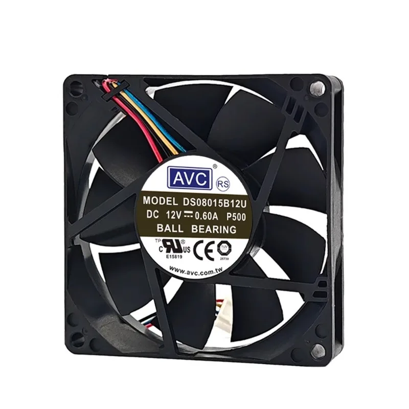 New Cooling Fan for AVC 8015 DS08015B12U 12V 0.60A Chassis PWM Speed Control Power Supply Cooling Fan 8CM 80 * 80 * 15MM