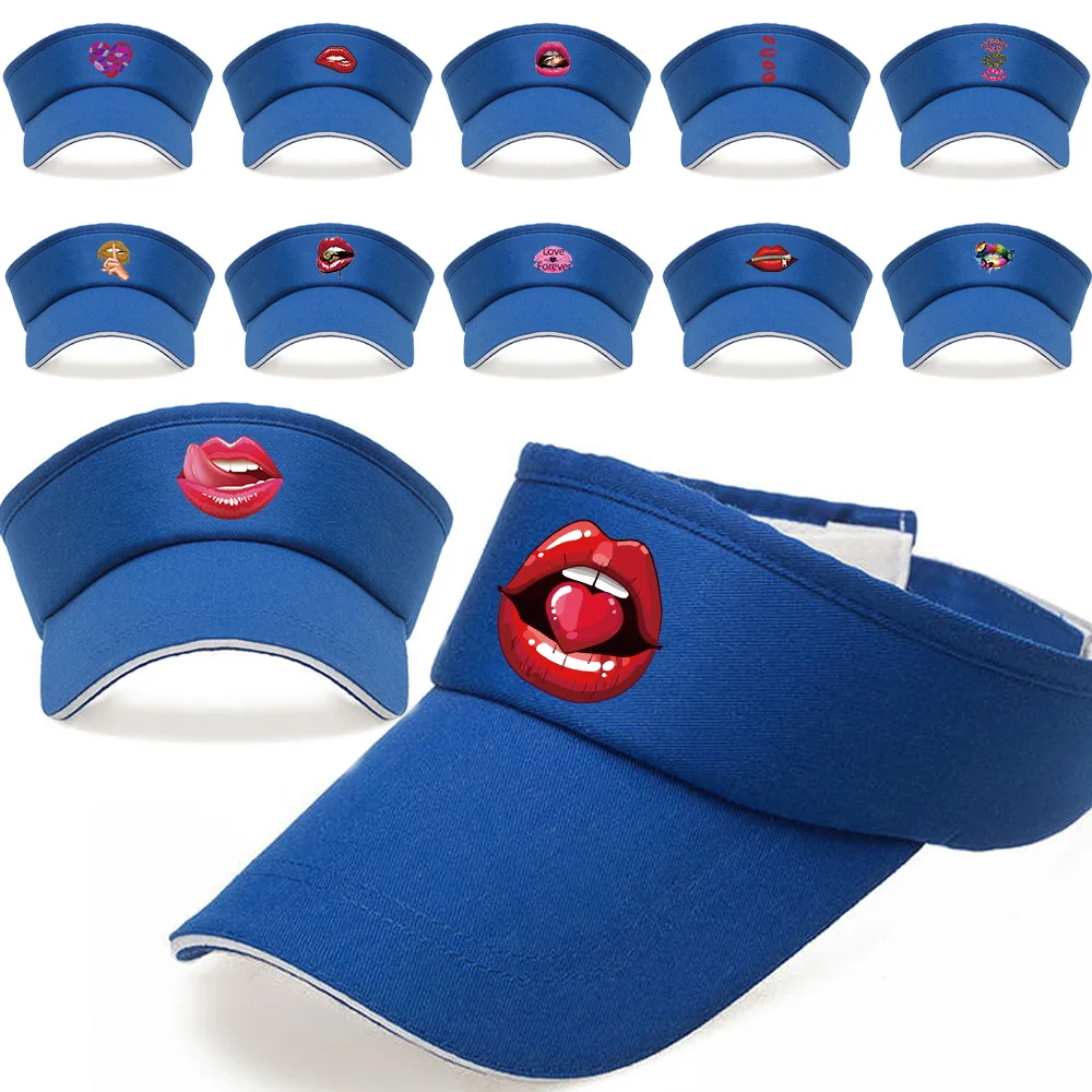 Sun Cap Sun Hat Unisex Baseball Cap Summer Blue Sun-Proof Caps Empty Top Outdoor Sport Tennis Golf Hat Print Mouth Series