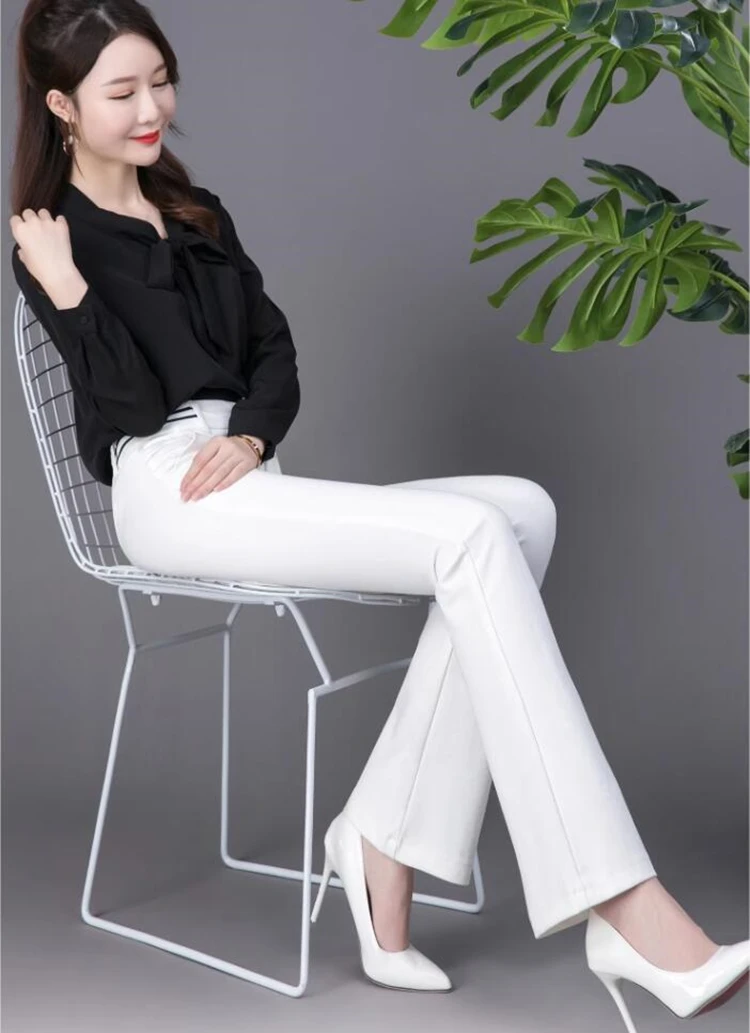 new spring autumn office lady fashion casual plus size brand female women girls stretch flare pants