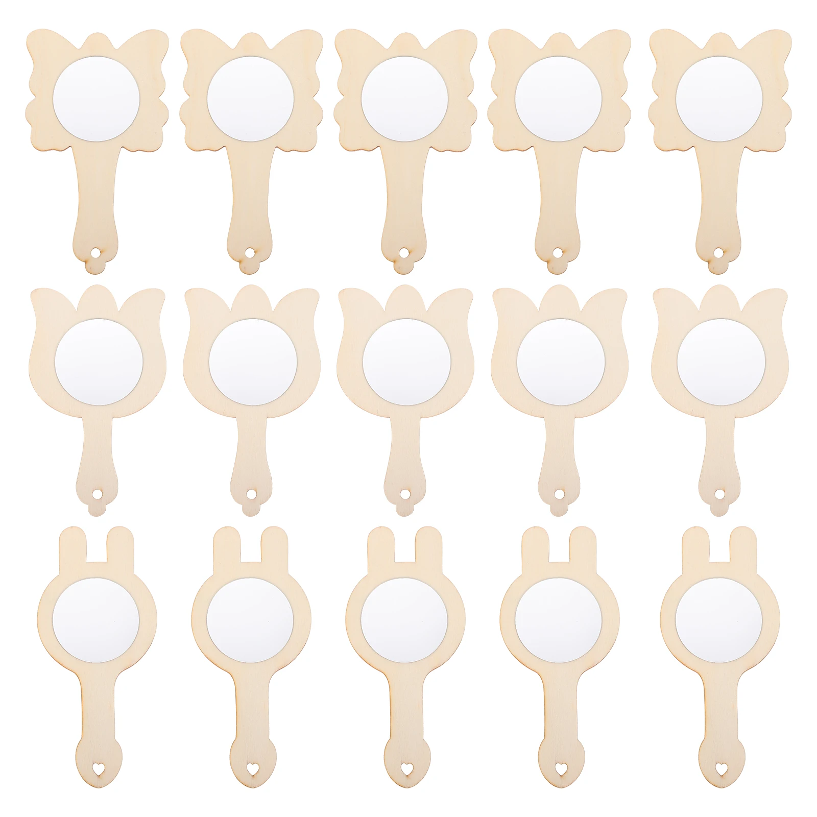 

15 Pcs DIY H Mirrors Small Makeup Accessories Unfinished Arts Crafts Craft Toy Kids Household Vanity Mirror Tools