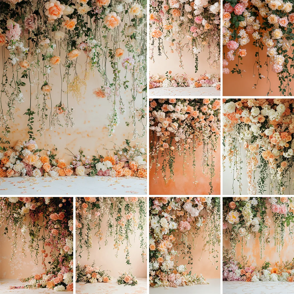 

Wedding Party Decoration Photocall Backdrop Flowers Wall Floral Baby Birthday Photography Background For Photo Studio Photophone