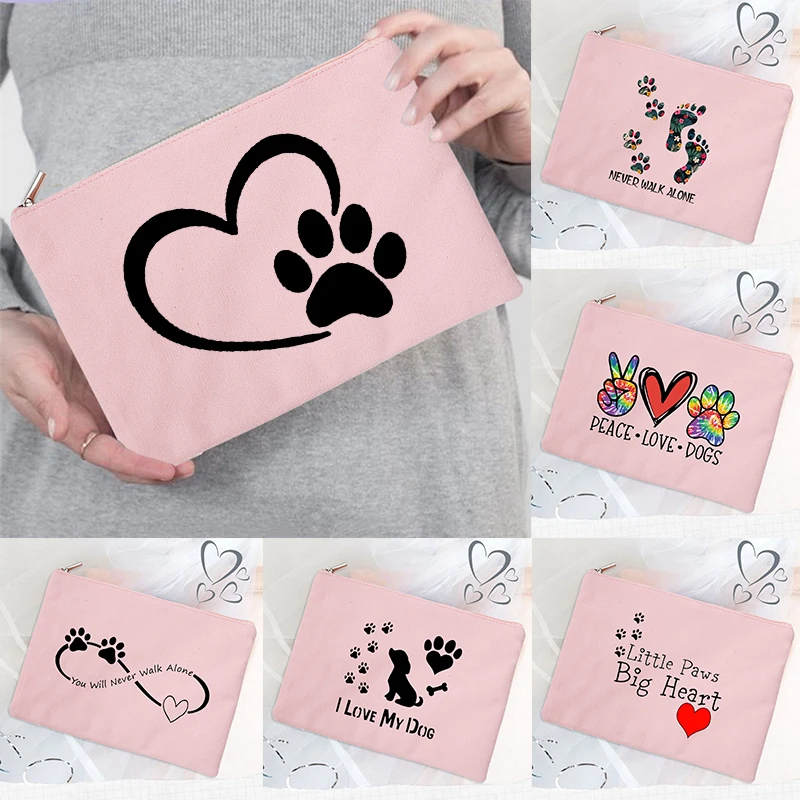 

Dog Paws Makeup Bag Female Lipstick Storage Cases Kawaii Pencil Bags Best Gifts Women Cosmetic Case Travel Toiletries Organizer