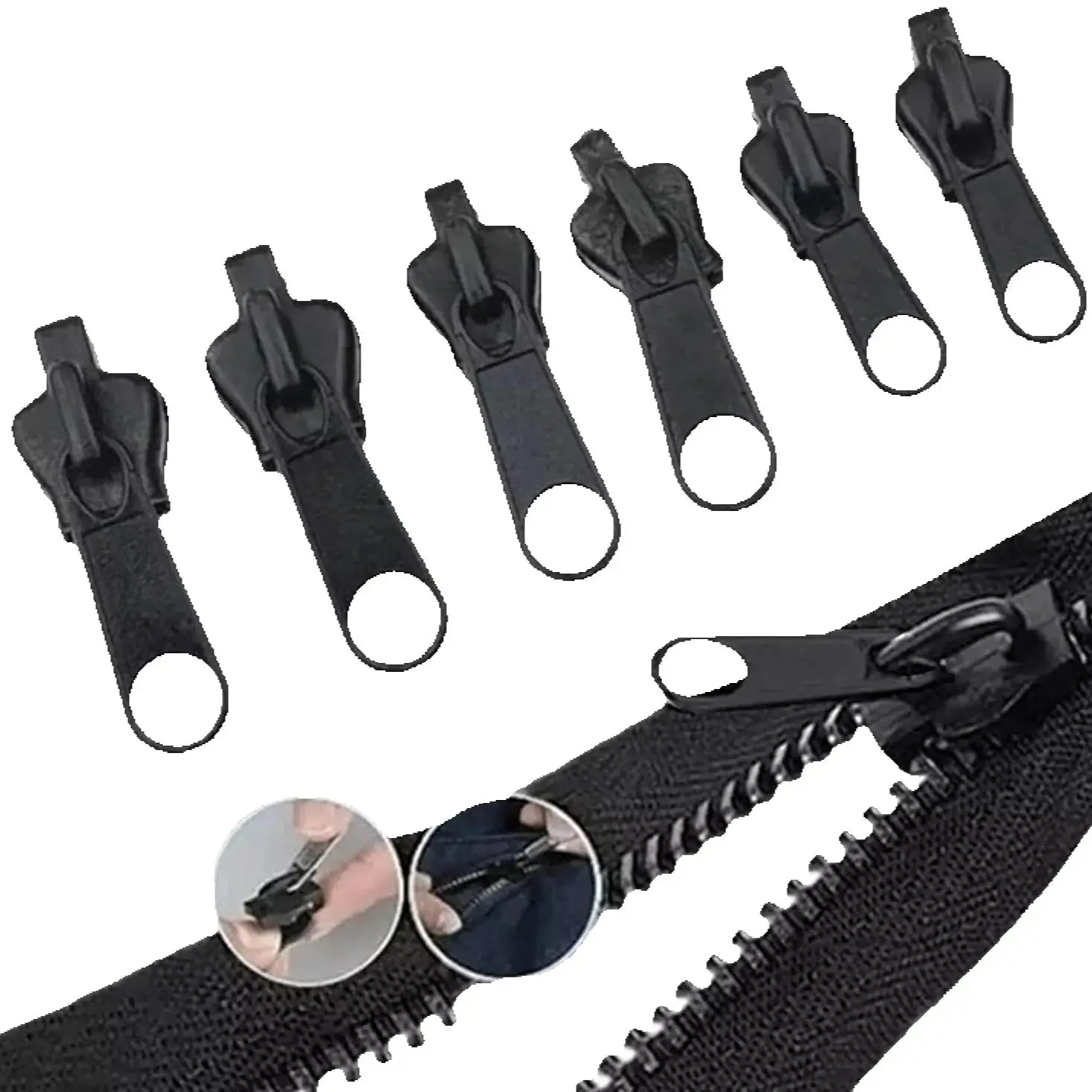 12 Pcs Fix Zip Puller,Zip Slider Repair Instant Kit,Instant Zipper Set,for Sewing Clothes Jacket Backpacks
