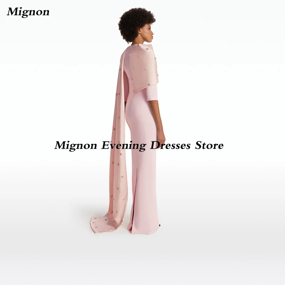 فستان حورية البحر من Mignon-Satin للحفلات الراقصة للنساء ، مزين برقبة دائرية ، طول الأرض ، فستان سهرة فاخر ، فستان رسمي أنيق للحفلات ، 2023