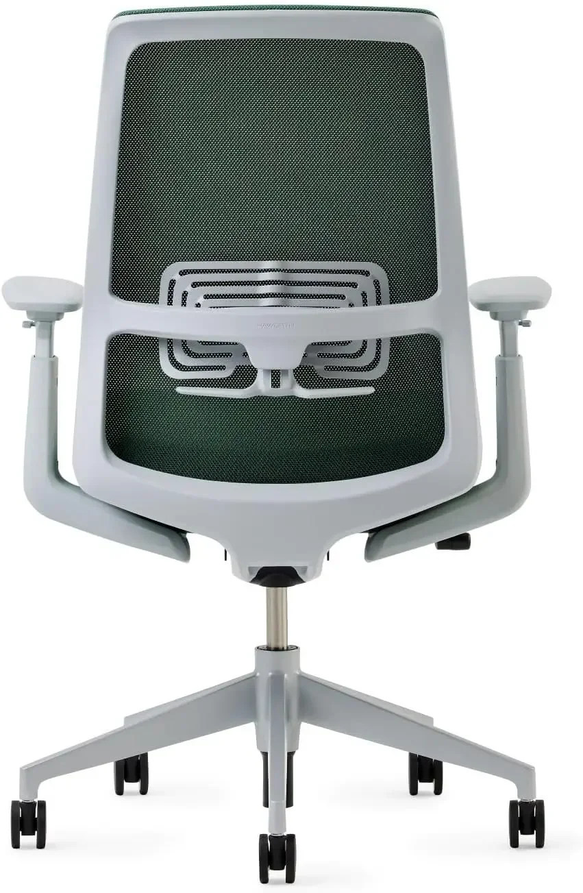 Silla de oficina con ajustes ergonómicos y soporte lumbar, respaldo de malla flexible