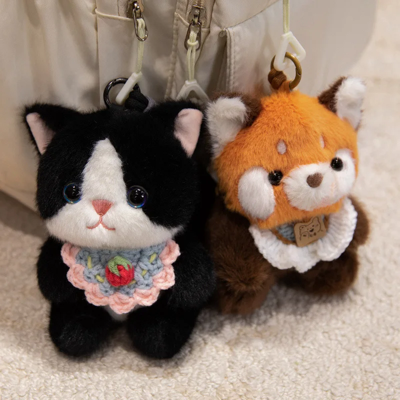 15 سنتيمتر Kawaii الحيوان الصغير أفخم قلادة لينة الباندا الكلب خنزير الأغنام القط مفتاح سلسلة حلقية مع حلقة الإكسسوارات هدية #3