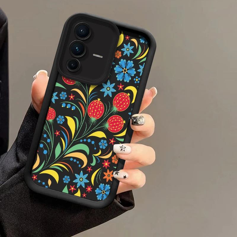 Flower Phone Case For Vivo V70 FE V60 Lite V50 V40 Pro V27 V25 V23 V20 V21 V30 SE V30E V29E Shockproof Silicone Matte Cover view 5