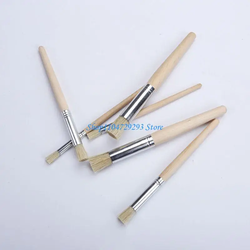 Watercolor Paint Brush Set of 6 Ceramic Pottery Painting with Handle Drawing 