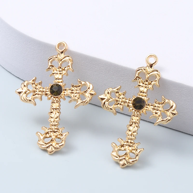 5pcs Classical Cross Enamel Charms Fashion Religious Glaring Pendants For Making Handmade DIY Jewelry Accessories Findings