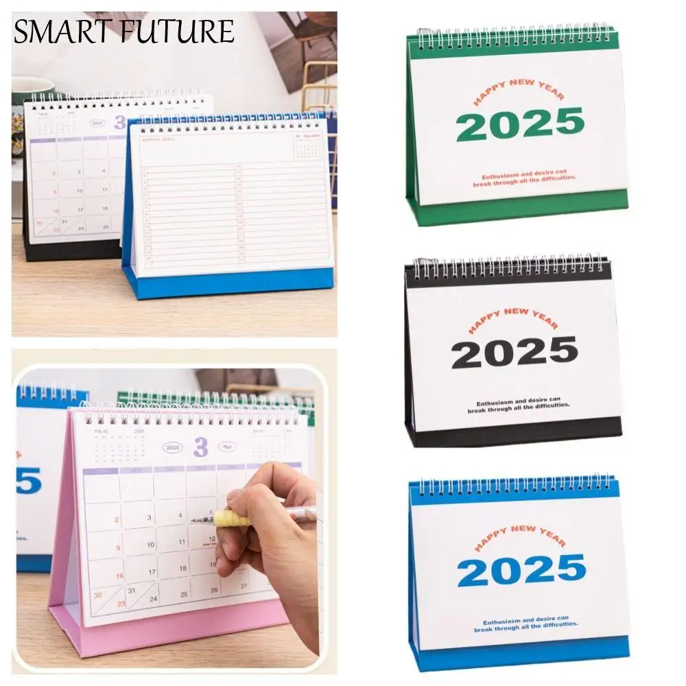 

Protable Standing Flip 2025 English Desk Calendar Table Schedule Desktop Calendar Planning Daily Monthly Table Planner Gifts
