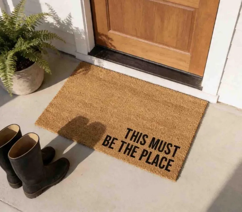 This Must Be the Place Doormat Funny Welcome Mat Personalized Housewarming Gifts Coir Anti-slip Super Absorbent Outdoor Rugs