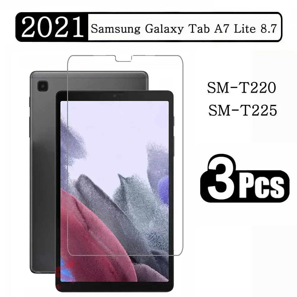 삼성 갤럭시 탭 A7 라이트 8.7 2021 SM-T220 SM-T225 T220 T225 풀 커버리지 스크린 보호대 필름 강화 유리, 3 팩