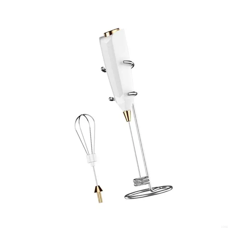   Stainless Steel Milk Frothing Wand with Detachable Whisk Heads Automatic Stirring Function Suitable for Coffee Eggs