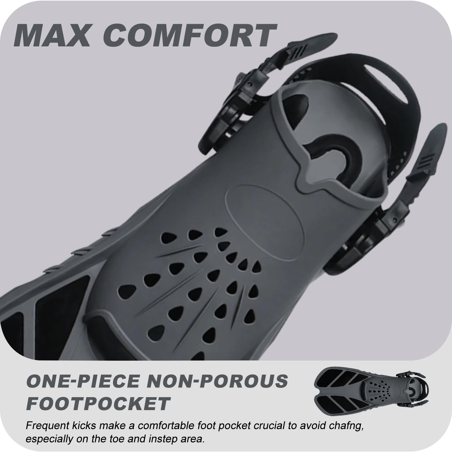 Snorkel Fins Adjustable Buckle - огляд і ціна Swim Fin Short Blade