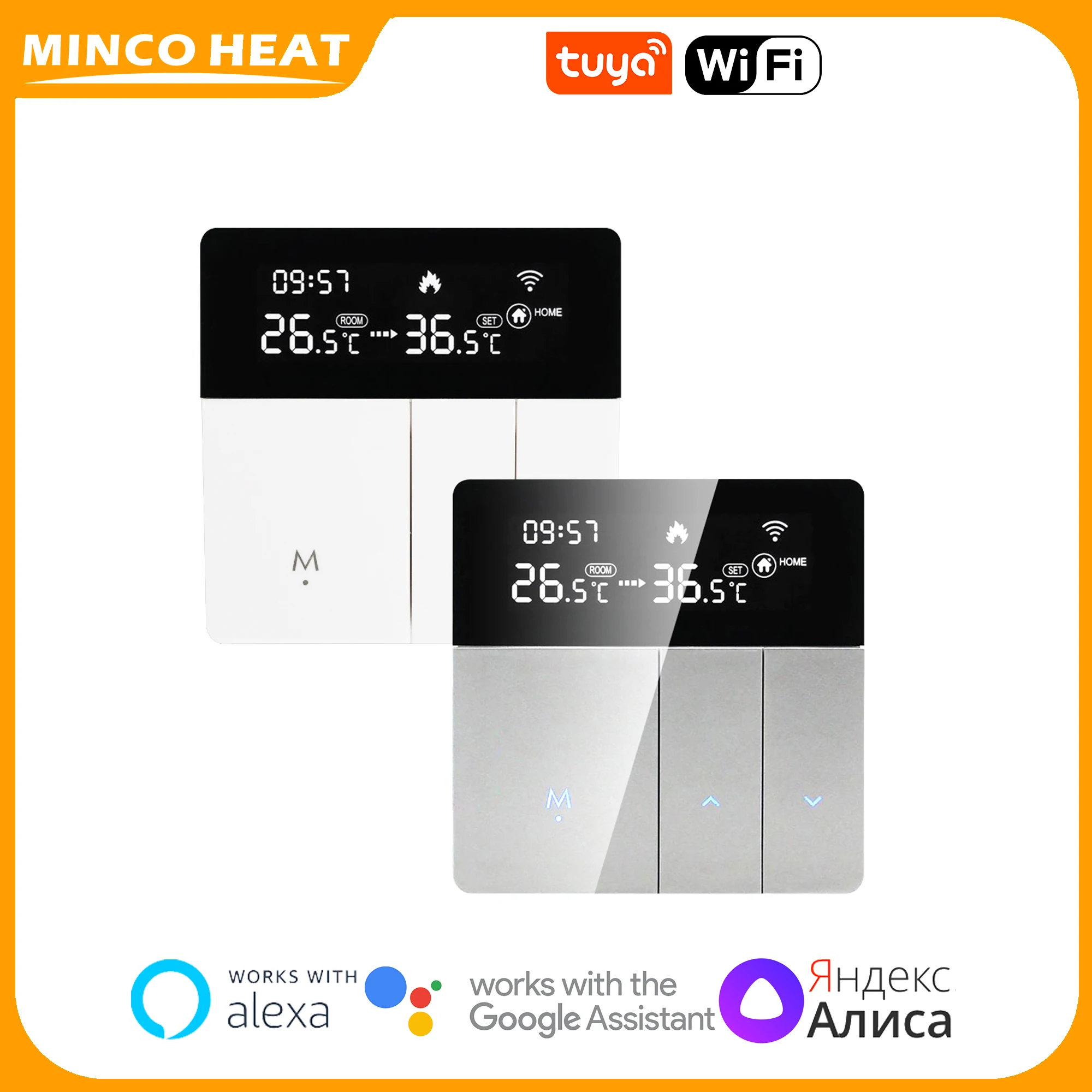 Minco Heat Tuya Smart Life Thermostat 3A/16A Underfloor Heating/Water/Gas Boiler Thermostat Work with Alexa Google Home