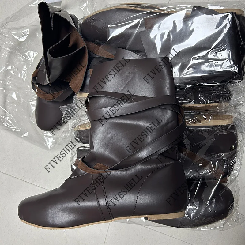 Bottes en cuir à lacets pour hommes et femmes, princesse médiévale, chaussures simples nobles, costume de cosplay d'Halloween, accessoire de carnaval, prince de chevalier