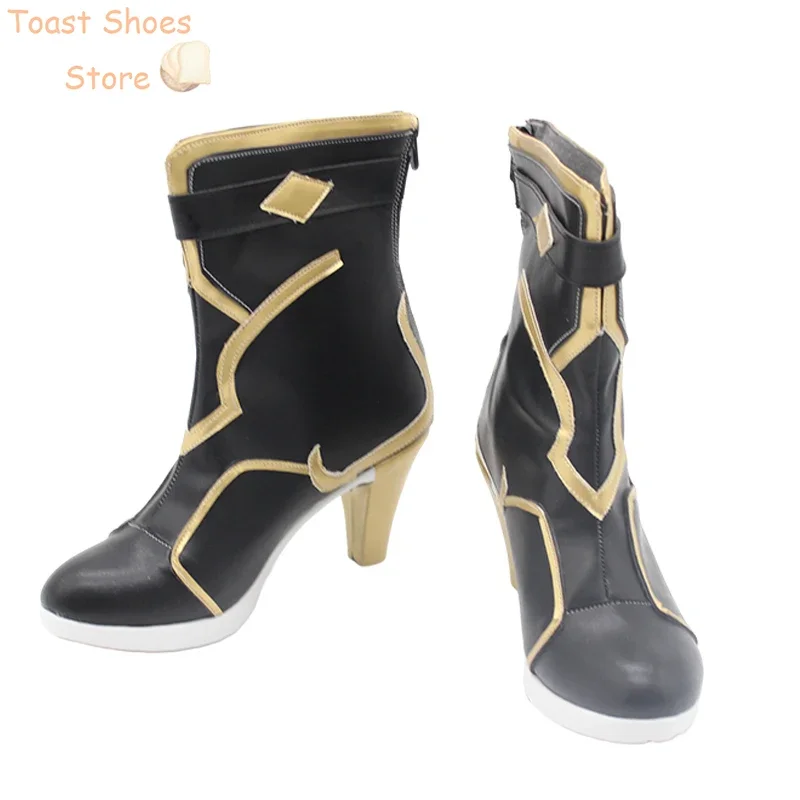 Chaussures de Cosplay en Cuir PU, Bottes de Carnaval d'Halloween, Accessoire de Costume