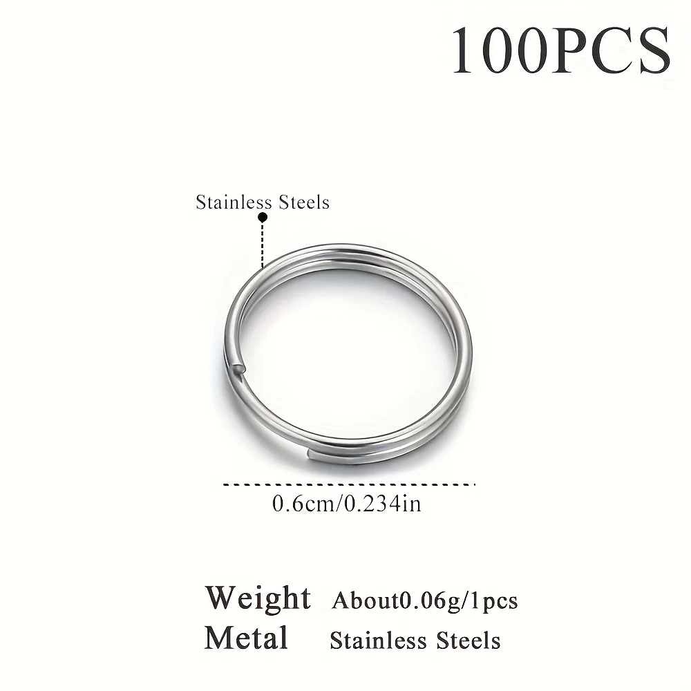 100pcs Silver DIY Jump Rings for Handicraft Accessories