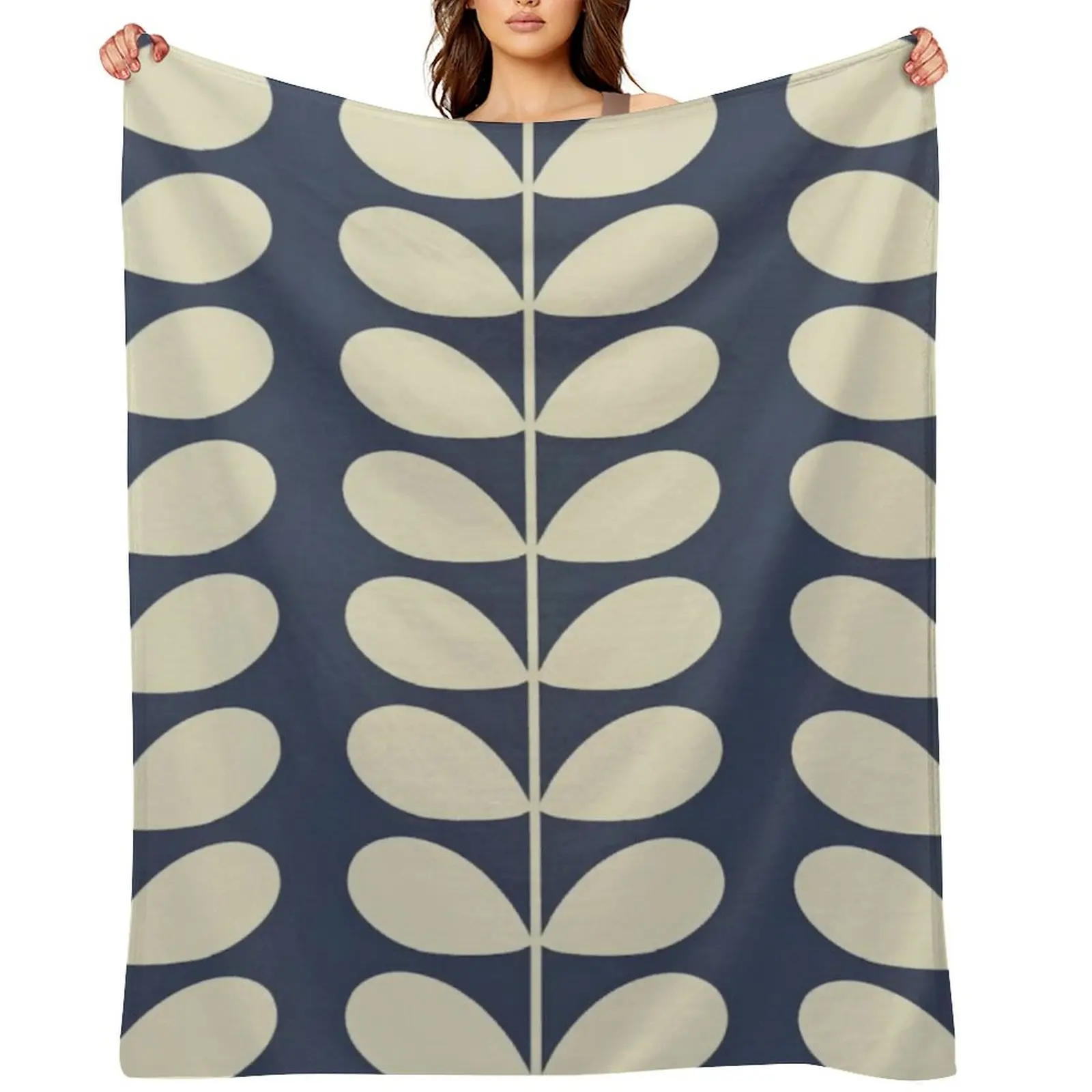 

Orla Kiely Multi Stem, рисунок Kely, дизайн Orla Kiely, синее, белое одеяло, универсальное одеяло для дивана, тонкие милые одеяла