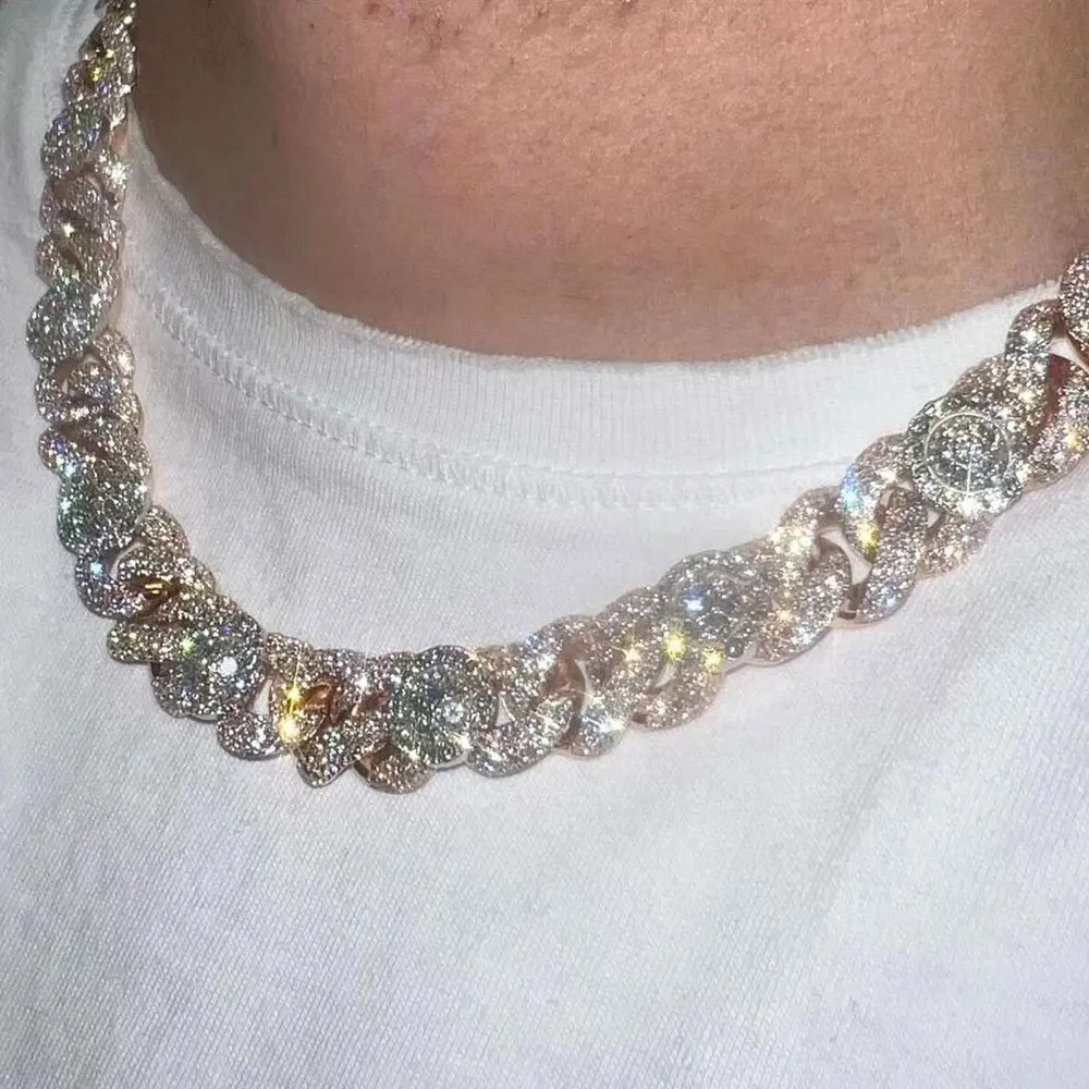 

Блестящее колье-цепочка Shining Rose G Cuban Chain с круглыми камнями из циркония, роскошное и элегантное украшение в стиле хип-хоп для рэперов, унисекс, подарок на фестиваль.