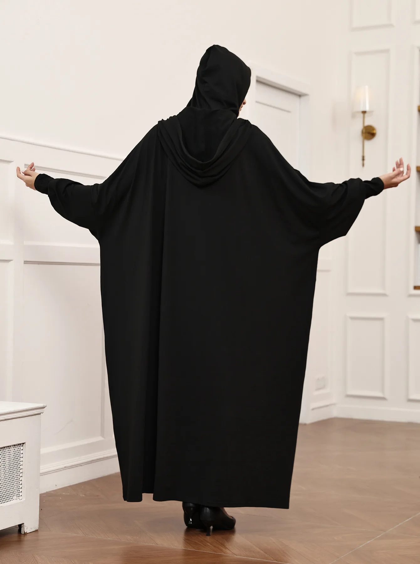 

Абая Рамадан с капюшоном Мусульманское женское молитвенное платье Ид Джеллаба Турция Кафтан Черный халат Исламская одежда Джалабия Кебея Кафтан Платье