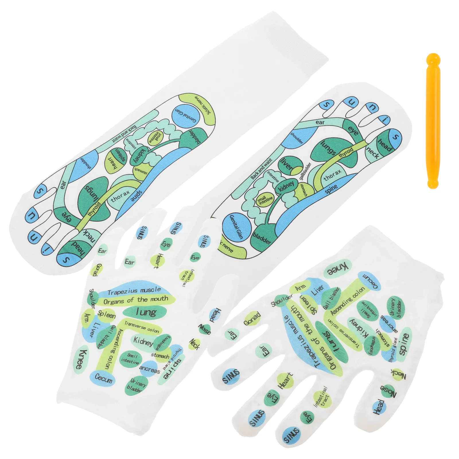 1Sets Reflexology Socks with Acupressure Charts Cotton Foot Massage Socks for Fatigue Relief Trigger Point Pressure Points