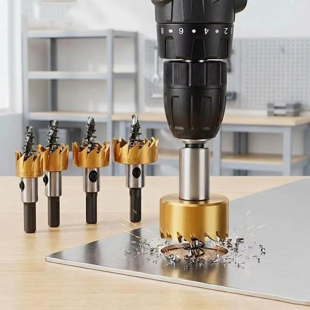 

5pcs 16-30mm High-Speed-Steel Hole Opener,Hole Saw Kit With Wrench,Drill Bit Set,for Metal Steel Aluminum Plastic&Wood