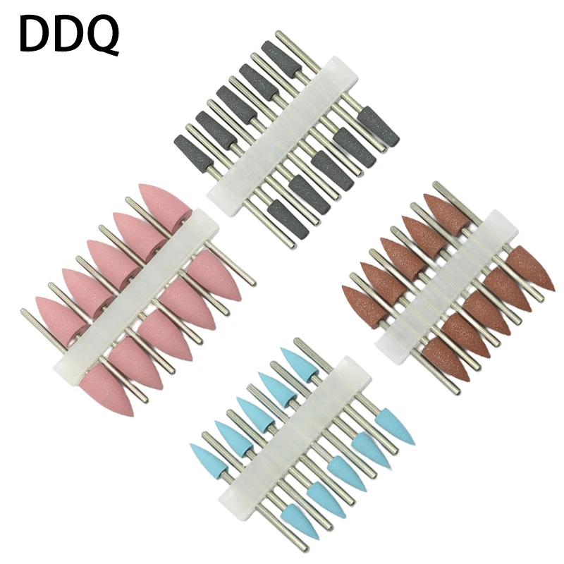 10pcs Silicone Milling Cutter para Manicure Borracha Nail Broca Máquina Manicure Acessórios Nail Buffer Polisher Grinder Ferramenta