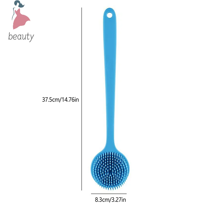 Silicone Back Scrubber,Long Handle Body Scrubber,Light&Easy-to-Hold Shower Brush For Skin Cleaning&Exfoliating With A Free Hook