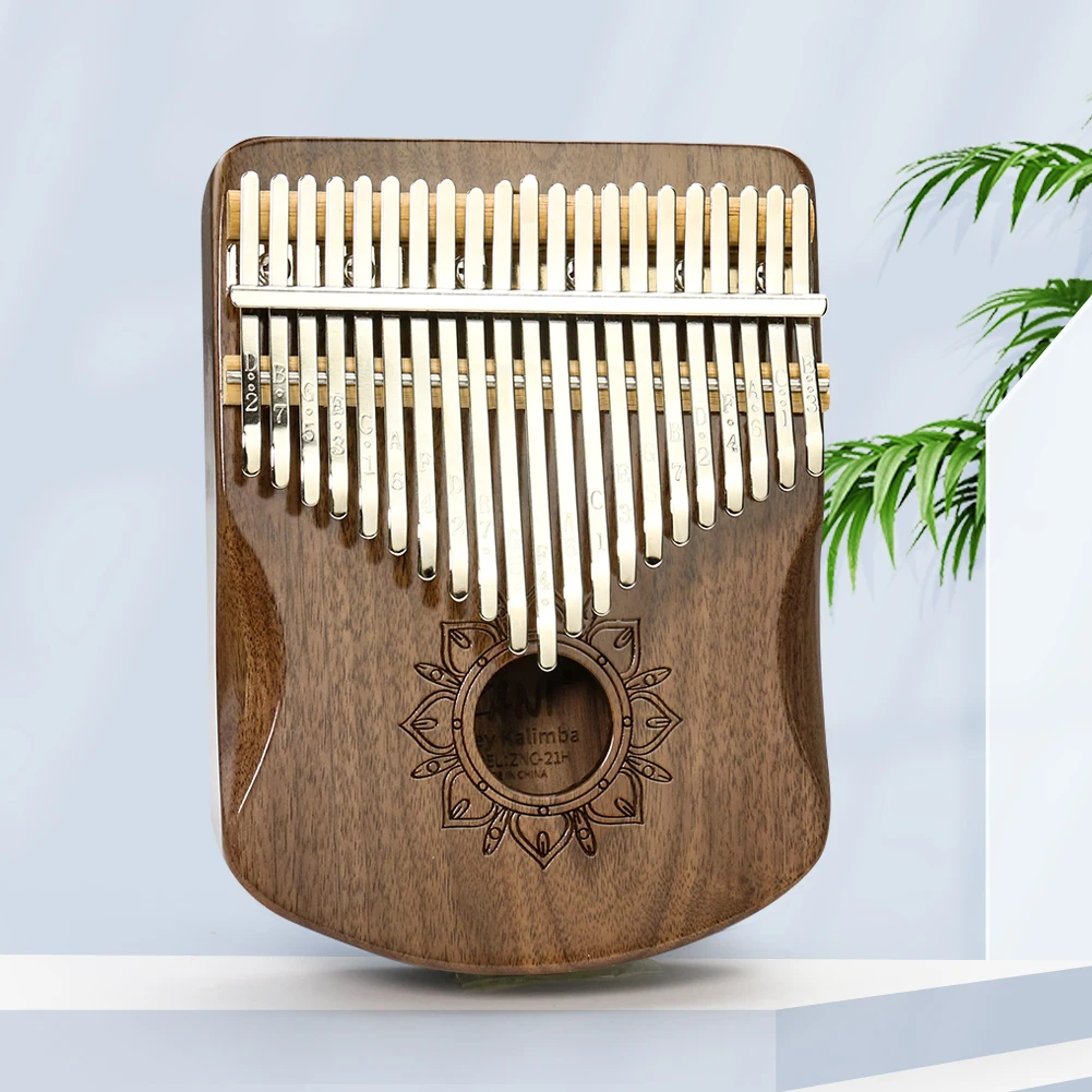 African Folk Musical Instrument Thumb Piano Sun Flower-shaped Finger Piano Portable Musical Instrument 21 Keys