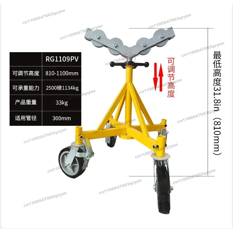 FOR Roller Bracket Retractable Adjustable Height Belt Wheel Four Support Belt Heavy Duty Pipe Bracket Support