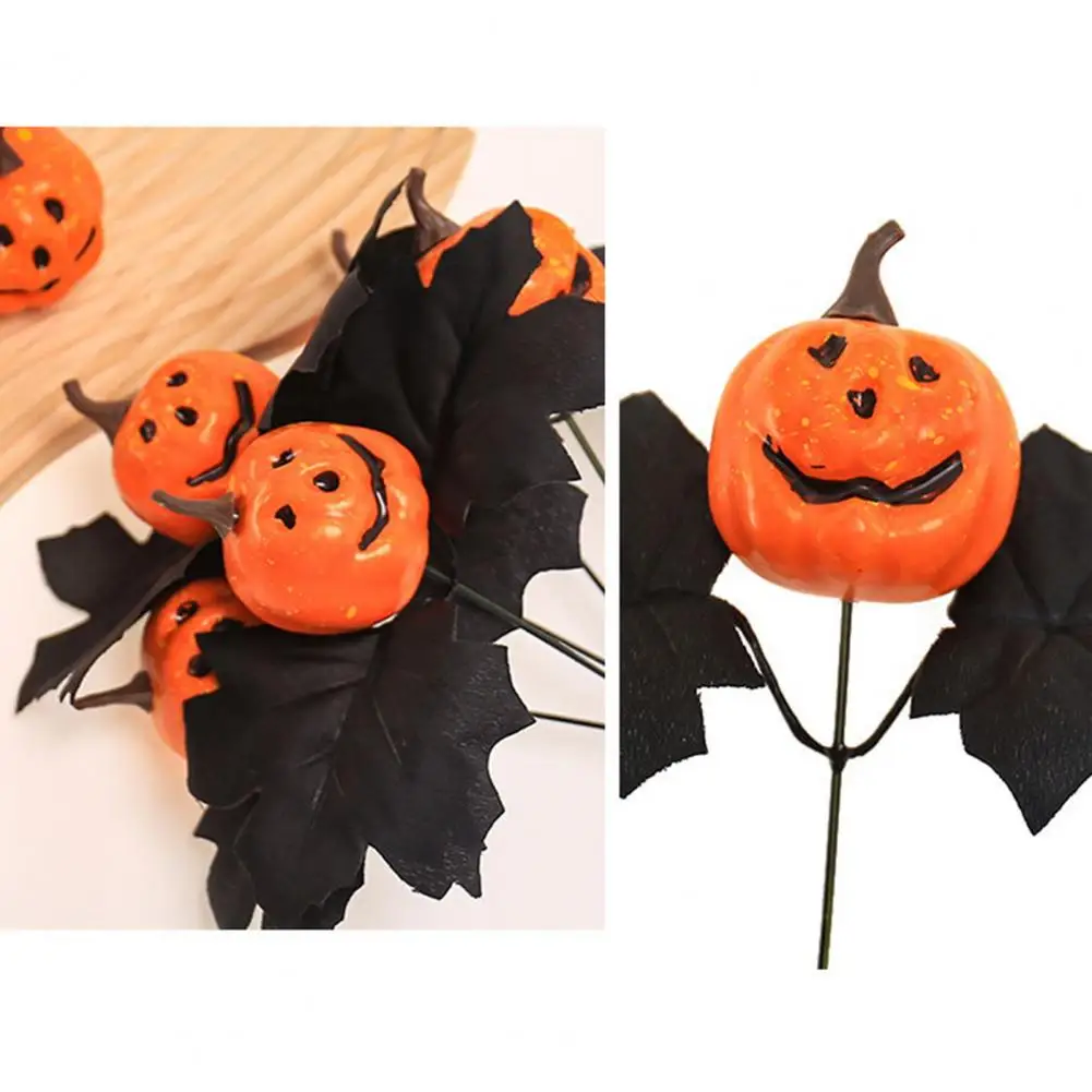 Realistic Halloween Decorations Festive Halloween Artificial Pumpkin Maple Leaf Bouquet for Home Office Decor for Table