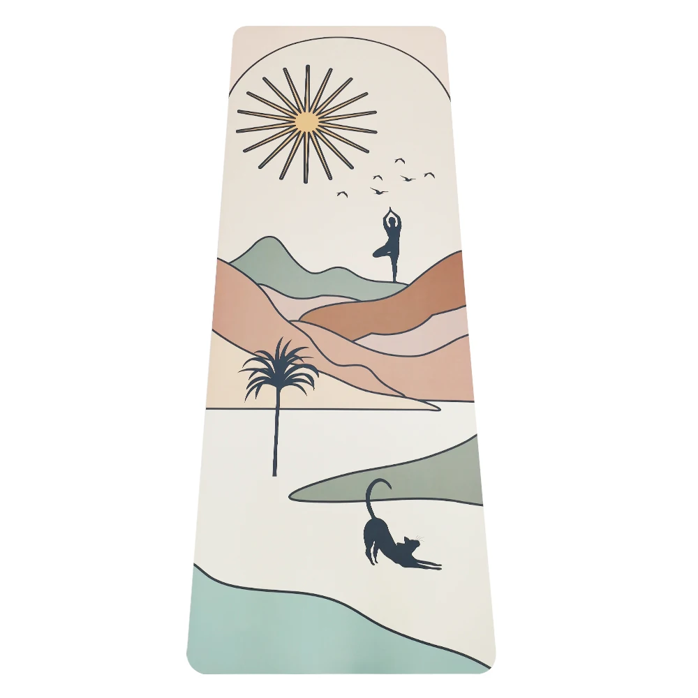 

Eco Friendly Yoga Mat Top Quality Extra Thick Outdoor Color PU Leather Rubber Yoga Set Mat With UV Print 11