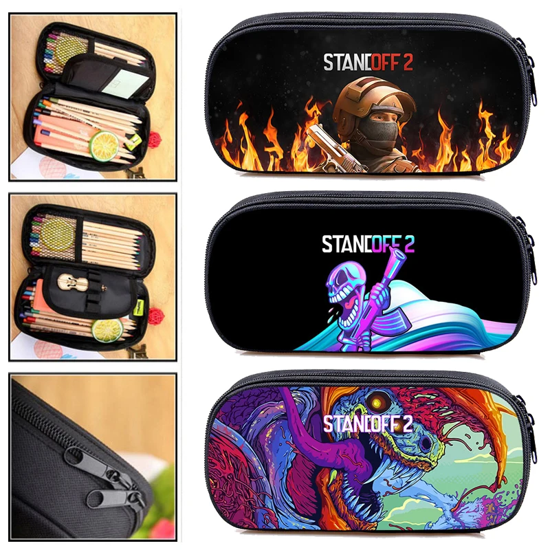 

Standoff 2 Pencil Case 3D Anime Shooting Game Pen Bag Teens Pen Case Cartoon Stationery Storage Organizer for Cosmetics