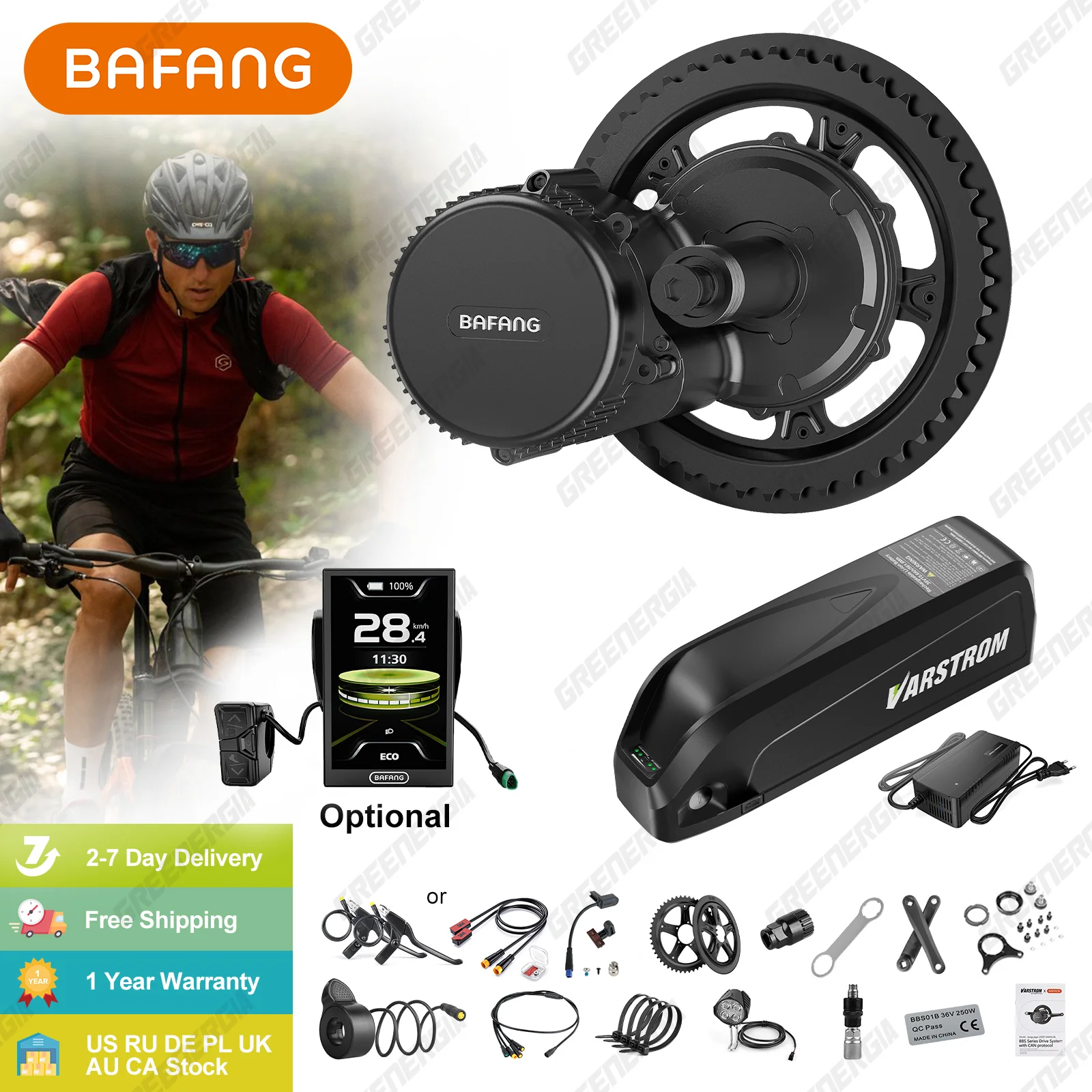 

Мотор Bafang 750 Вт BBS02B BBS02 Комплект для переоборудования электровелосипеда Двигатель среднего привода для электрического велосипеда 48 В 52 В 20 Ач 17,5 Ач Комплект аккумуляторов Hailong