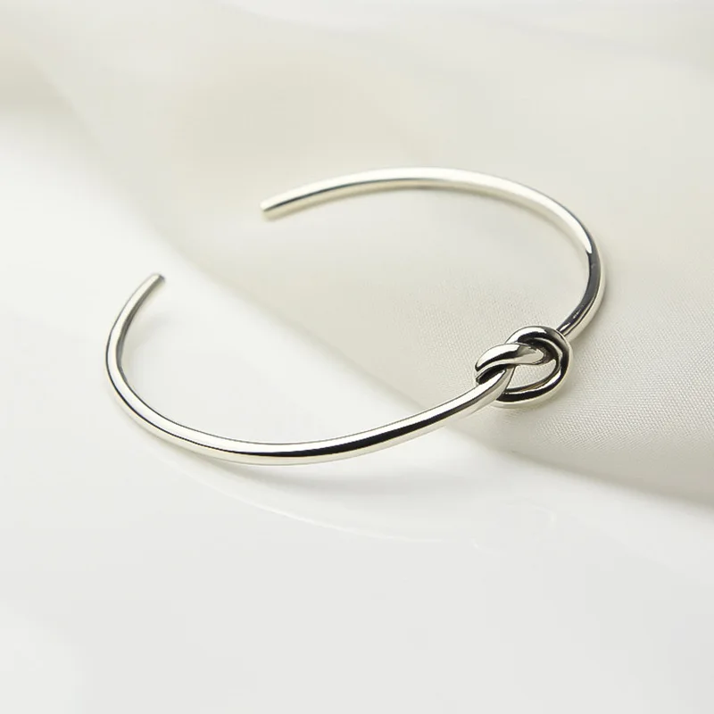925 Sterling Silver Bracelets for Women Men String Accessories Trend Vintage Simple Knot Pendant Party Jewelry Gift
