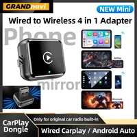 Adaptador Inalámbrico 4 en 1 para Carplay, Conexión USB Plug and Play, WiFi, Bluetooth para iPhone, Carplay, Airplay, Android Auto, Mirrorlink