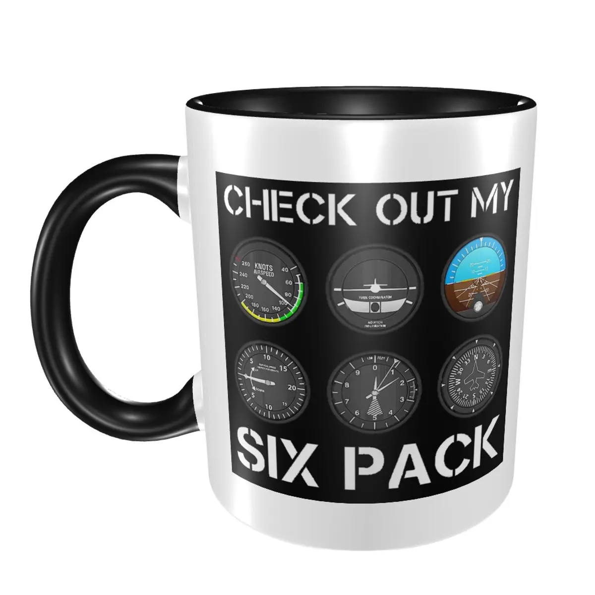 مضحك الطيار الأعلى طائرة ستة حزمة أدوات الطيران القدح مضحك أكواب القهوة السيراميك أكواب الشاي كوب حليب درينكوير هدايا للأصدقاء