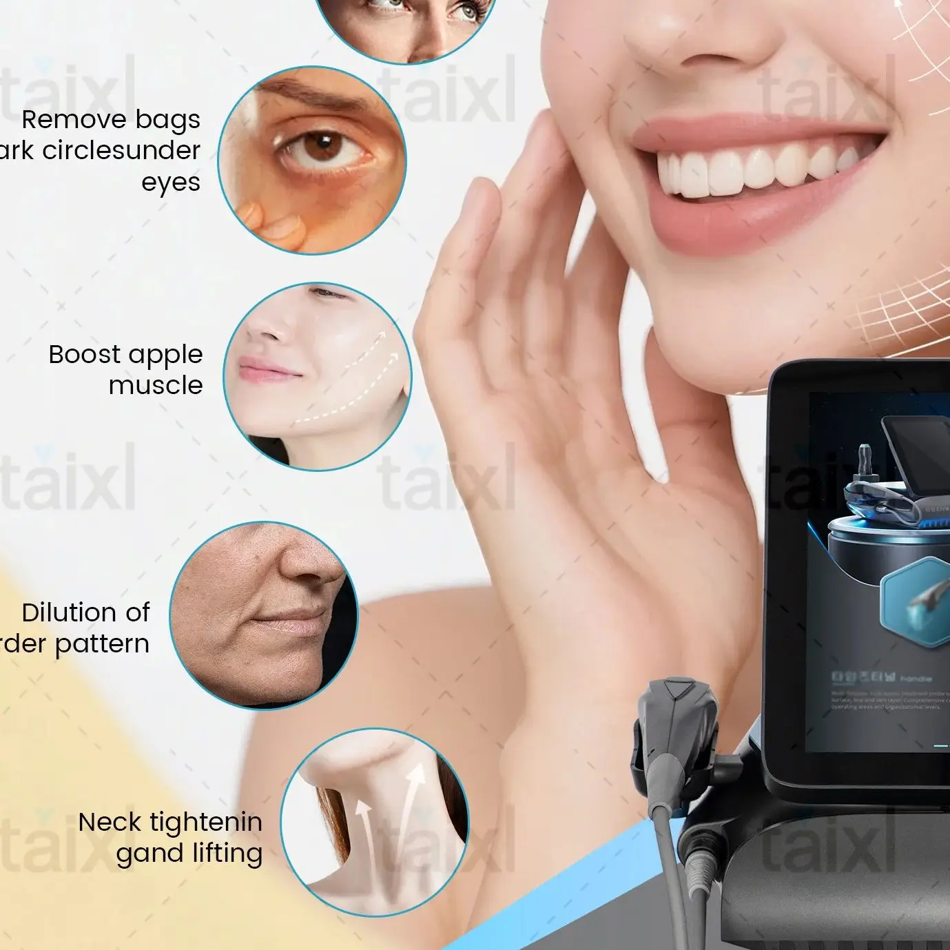 

12D Facial Lifting Machine 3 In 1 Anti-Aging Skin Tightening Beauty Device Wrinkle Reduction Dark Circle Care Neck Lifting