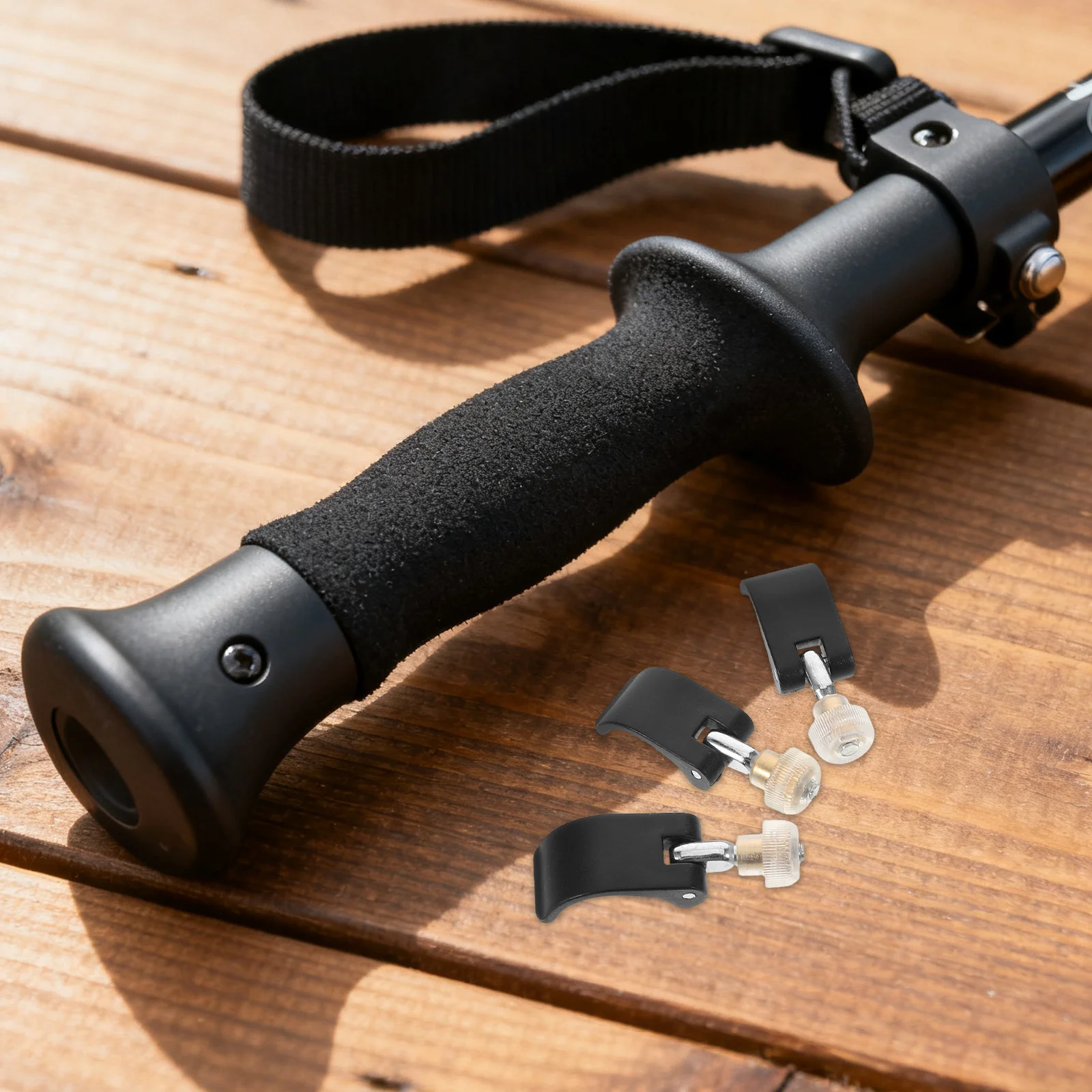 6 Pcs Trekking Pole Clip External Lock Walking Stick Mountaineering Parts Climbing Hiking Replacement Clamp Poles Walking Stick