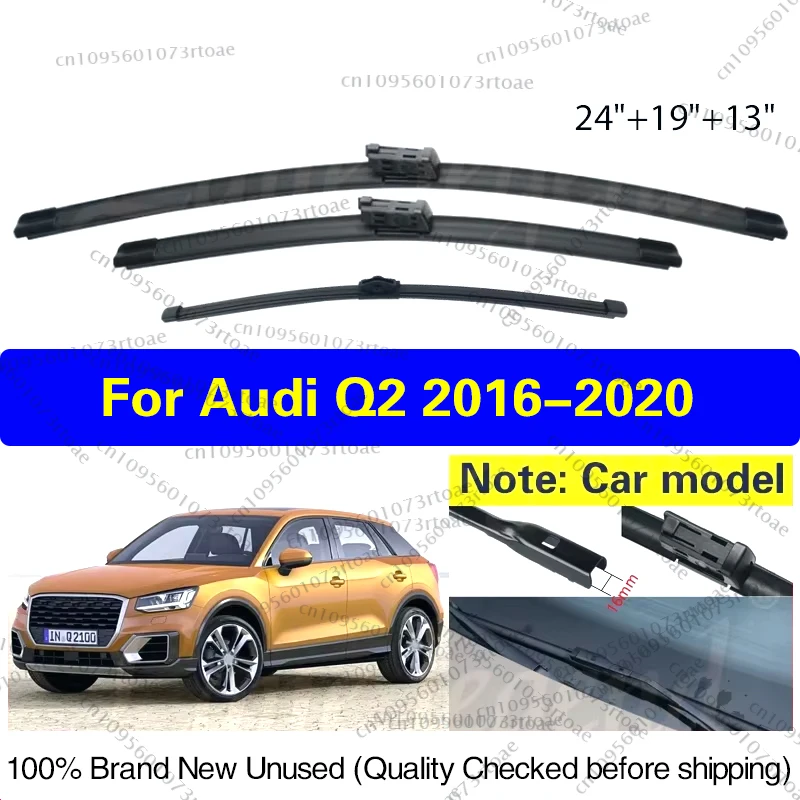 

3pcs For Audi Q2 2016 2017 2018 2019 2020 Wiper Front Rear Wiper Blades Windshield Windscreen Window Car Accessories 24"+19"+13"