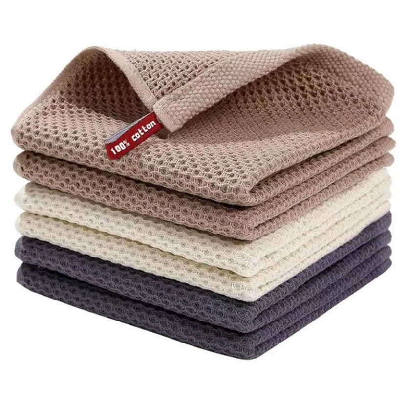 

New 100% Cotton Dishcloth Ultra Soft Absorbent Kitchen Towel Household Cleaning Cloth Kitchen Tools Gadgets Wash Cloth Dish Rag