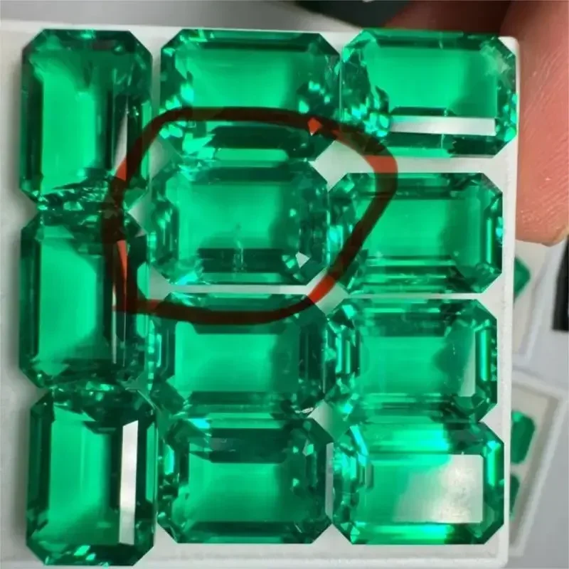 Top Lab Grown Emerald Stones Hand-cut Hydrothermal with Inclusion Emeralds 10x14mm Gemstone for Diy Jewelry Making