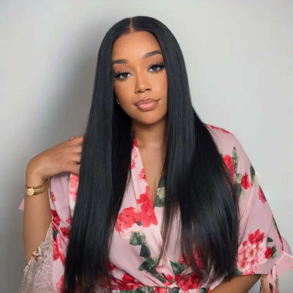

Straight Human Hair Wigs For Black Women 13X6 Hd Lace Frontal Wig 30 40 Inch 13X6 13X4 Brazilian Pre Plucked Front Black Wig