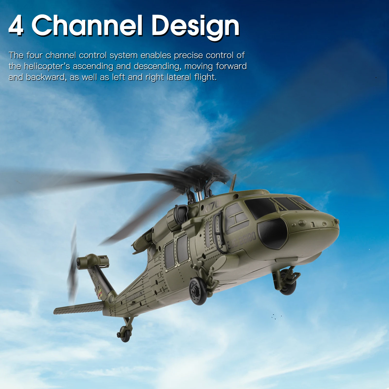 طائرة هليكوبتر تعمل بالتحكم عن بعد، طائرة صغيرة ذات 4 قنوات 2.4 جيجا مع محرك بدون فرش، تثبيت الارتفاع، الدوران، مفتاح واحد للإقلاع والهبوط