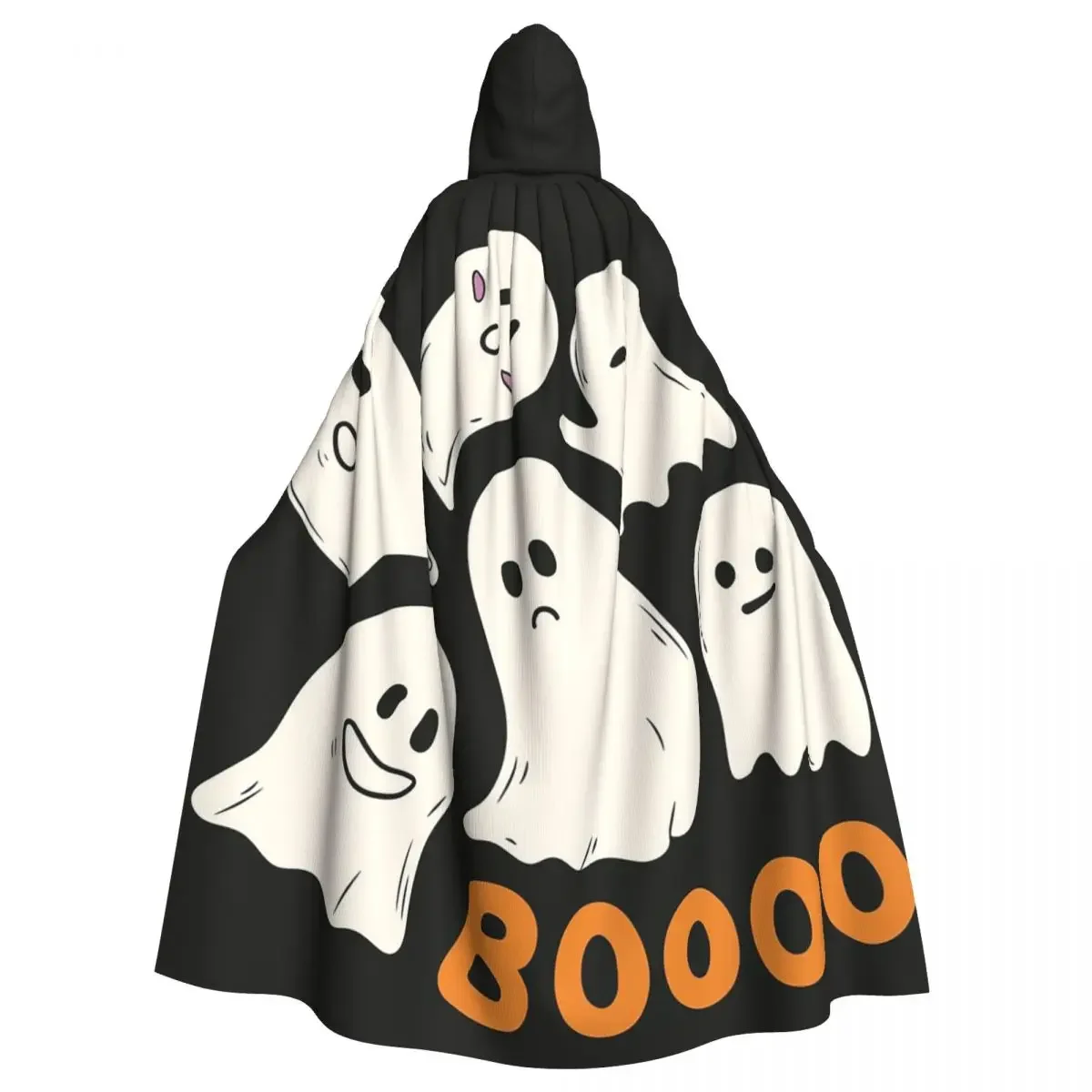 Halloween Ghost Fear Pumpkin Cute Long Hooded  Witch Medieval Costume Cosplay Cape HalloweenVampire Adult Unisex