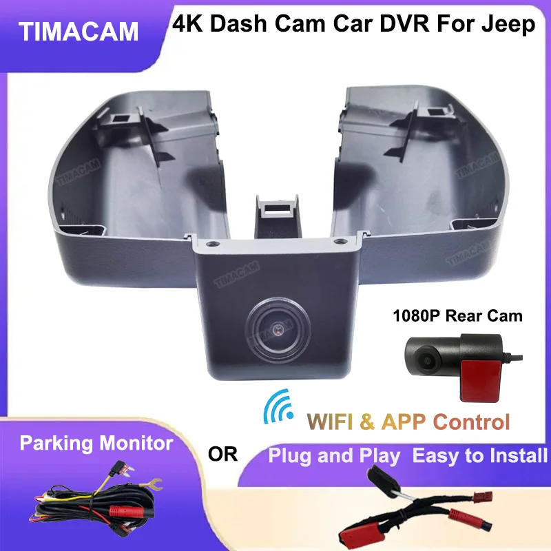 

UHD 4K Dedicated Car Dvr Video Recorder Dash Cam Front and Rear Camera For Jeep Renegade Dodge Chrysler 2014 2015 2016 2017 2018