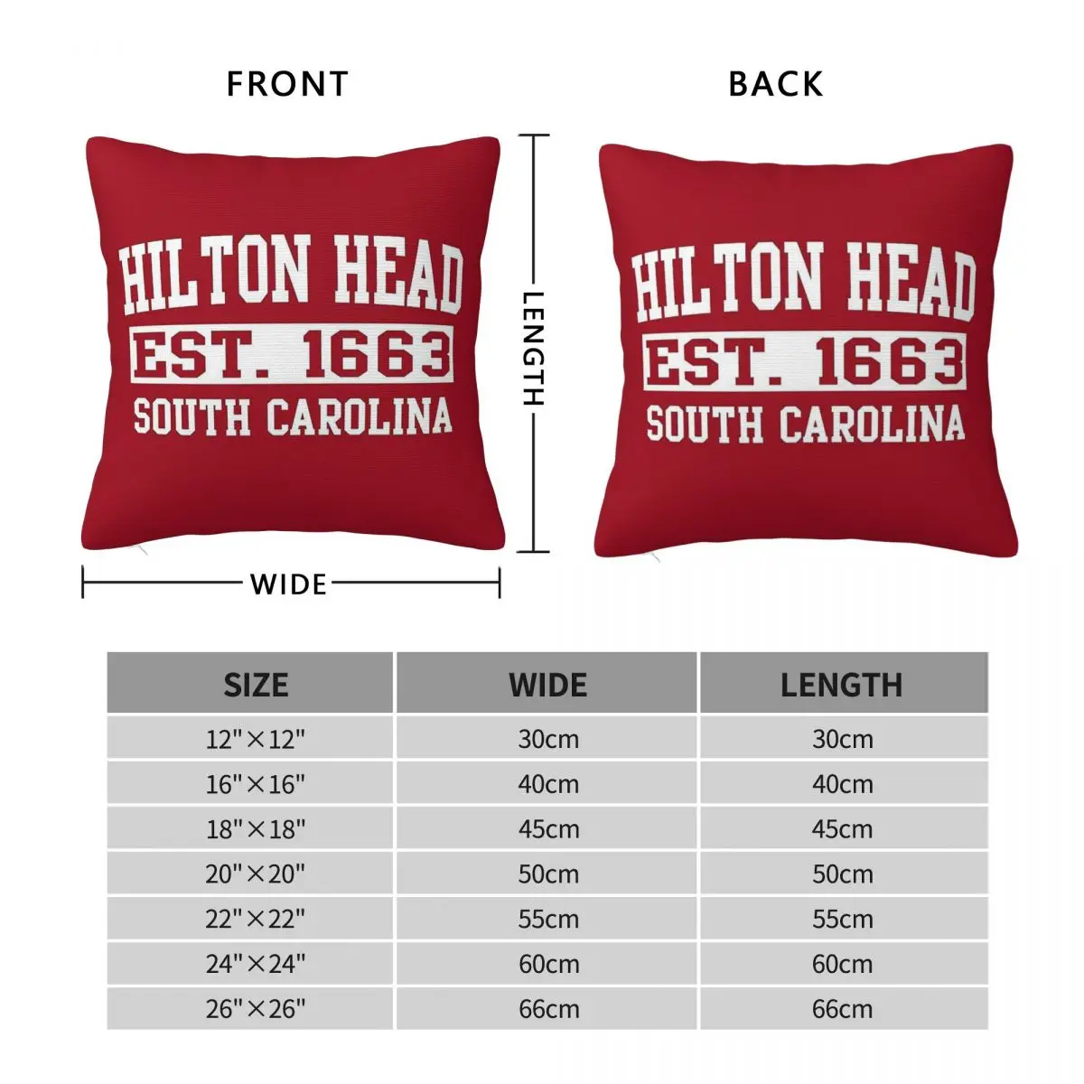 Hilton Head South Carolina Square Pillowcase Polyester Linen Velvet Printed Zip Decorative Sofa Cushion Case